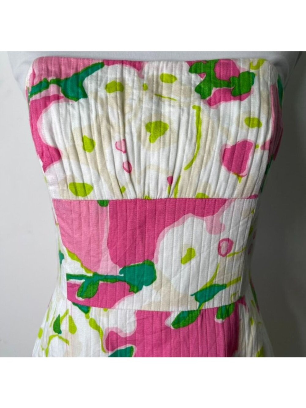 Lilly Pulitzer Dress 4 It Can Be Arranged Pink Blossom Strapless Pockets Mini - Picture 2 of 9